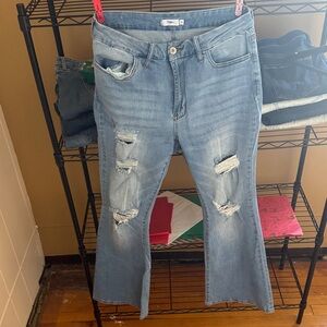 Distressed Light Blue Women's Jeans